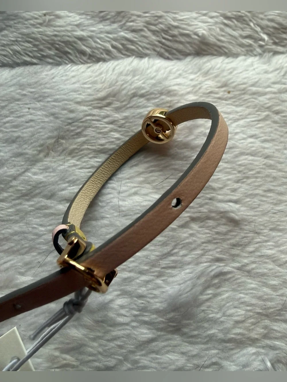 Tory Burch Degrade Yellow Pink Logo Leather Bracelet